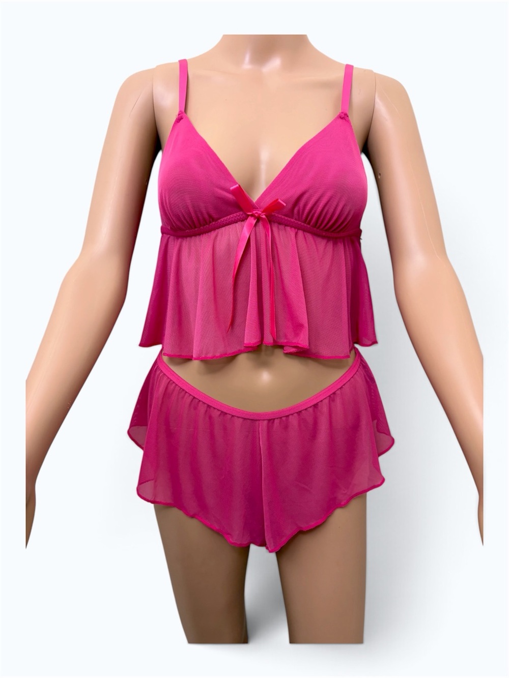 New Bed of roses lingerie fuchsia pink bralette set Size small